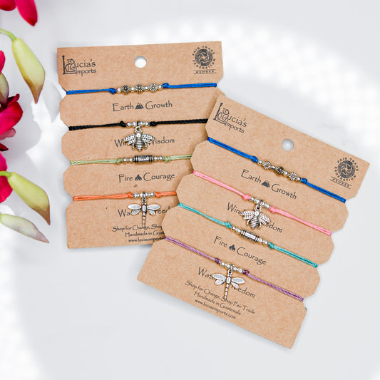 Pollinator String Bracelet Charm Set