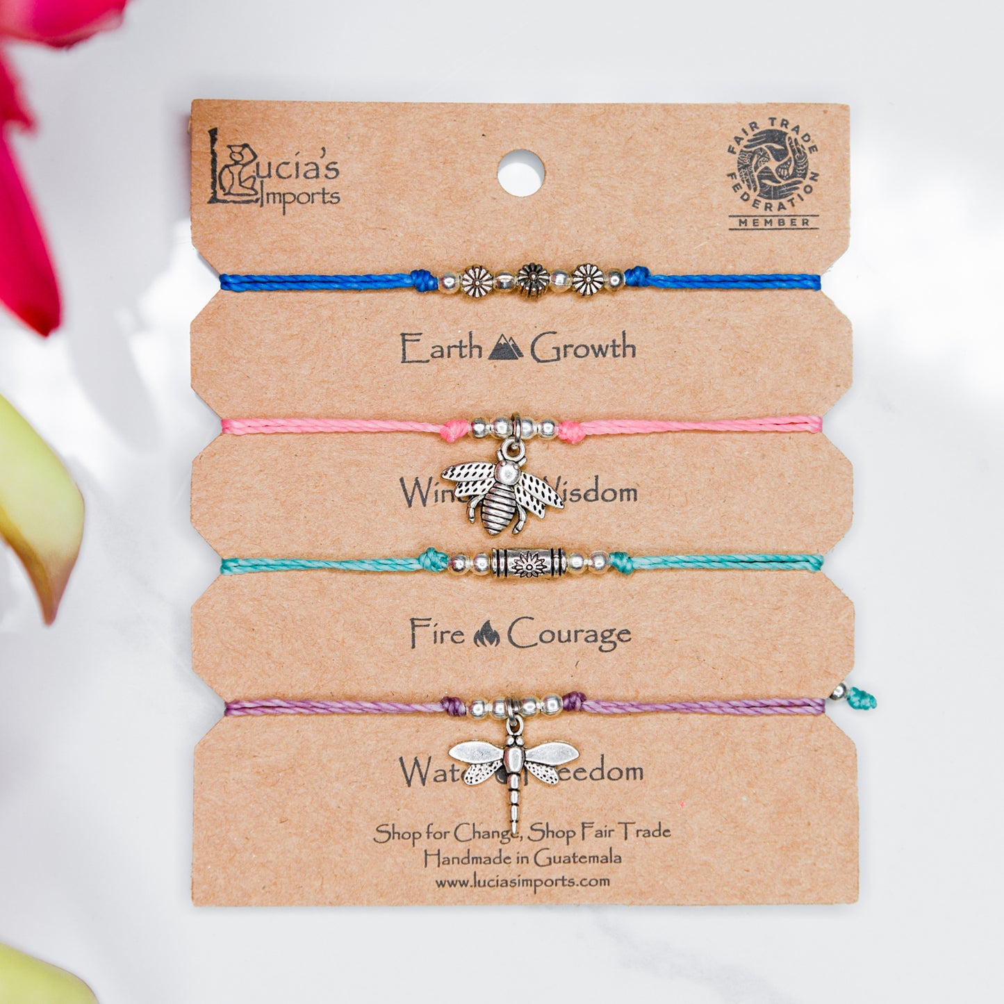Pollinator String Bracelet Charm Set