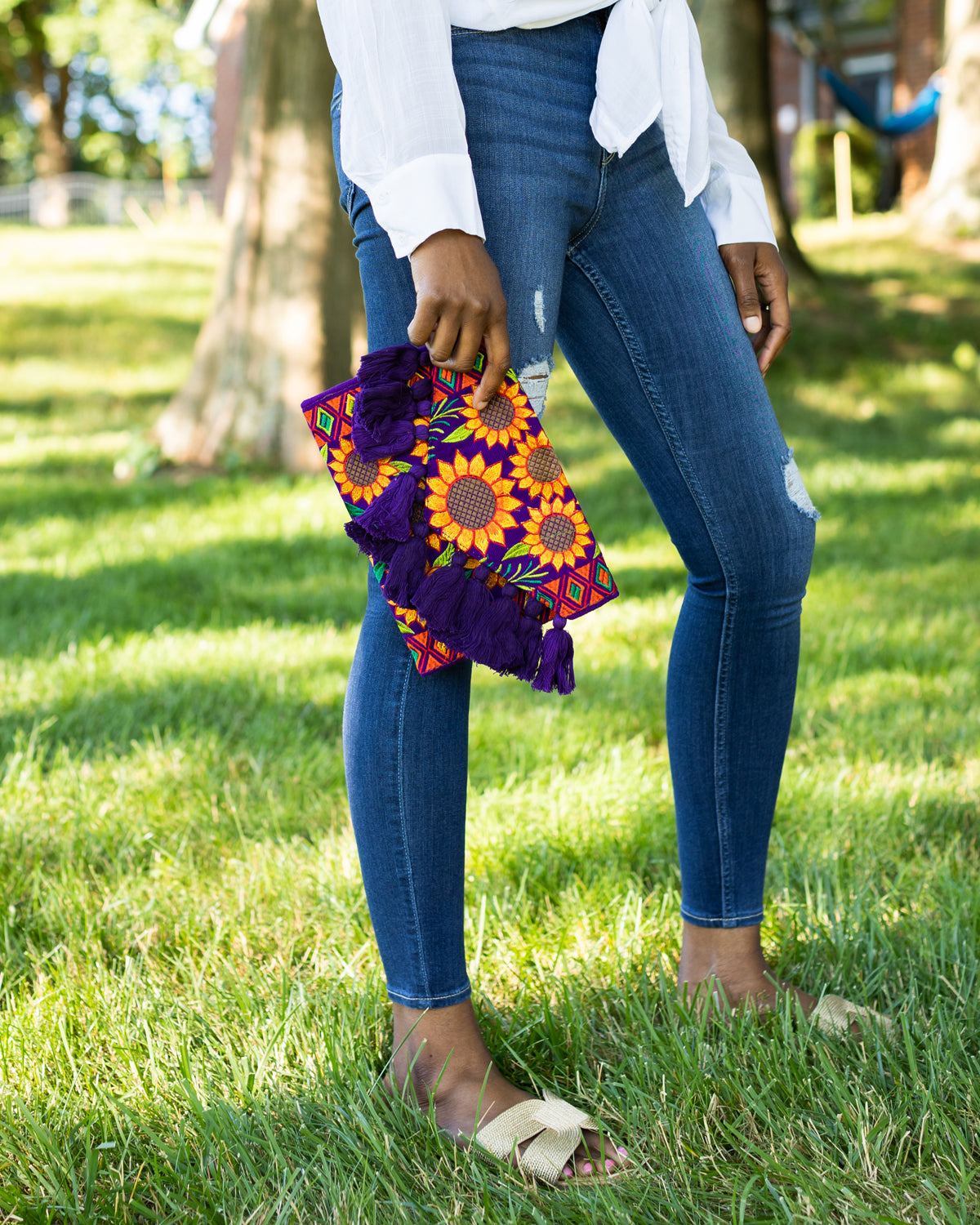 Sunflower Tassel Fiesta Clutch