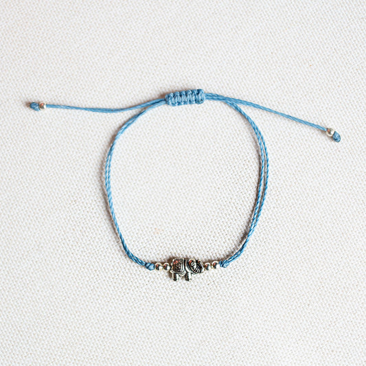 Elephant String Charm Bracelet