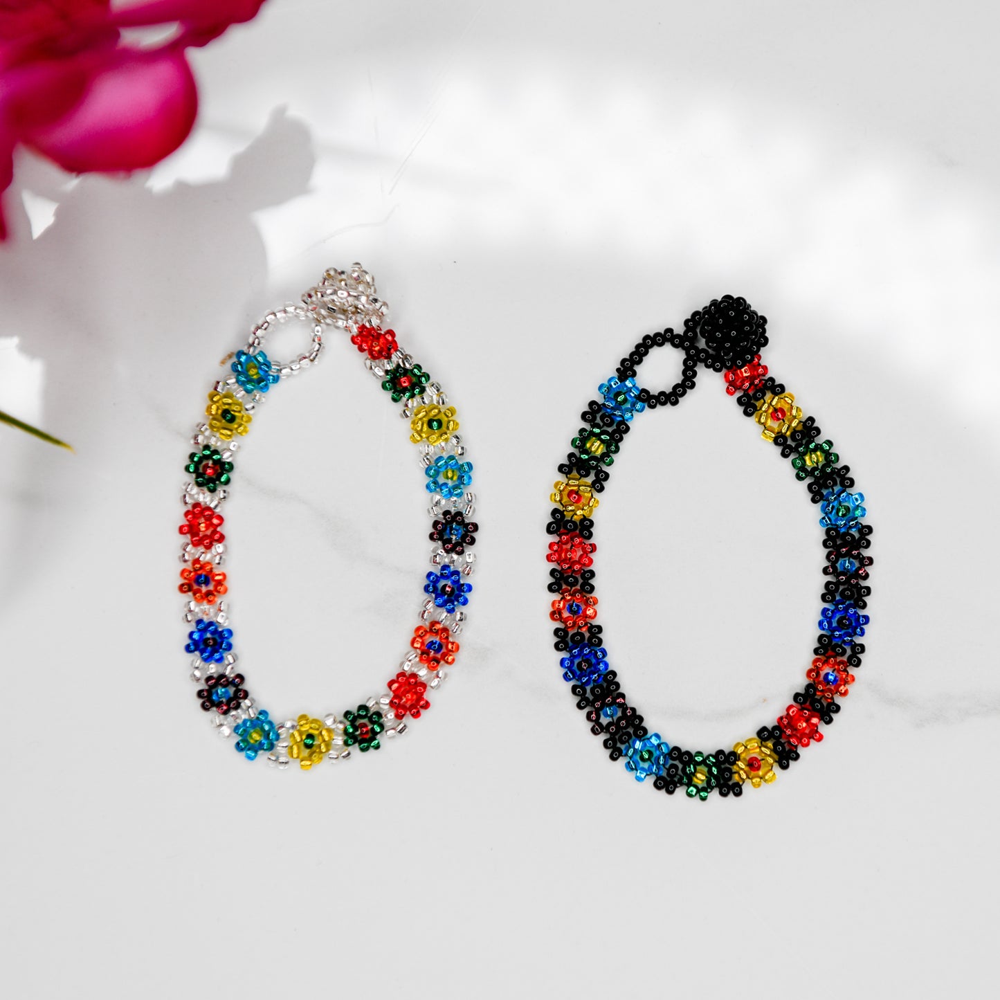 Black Rainbow Flower Bracelet