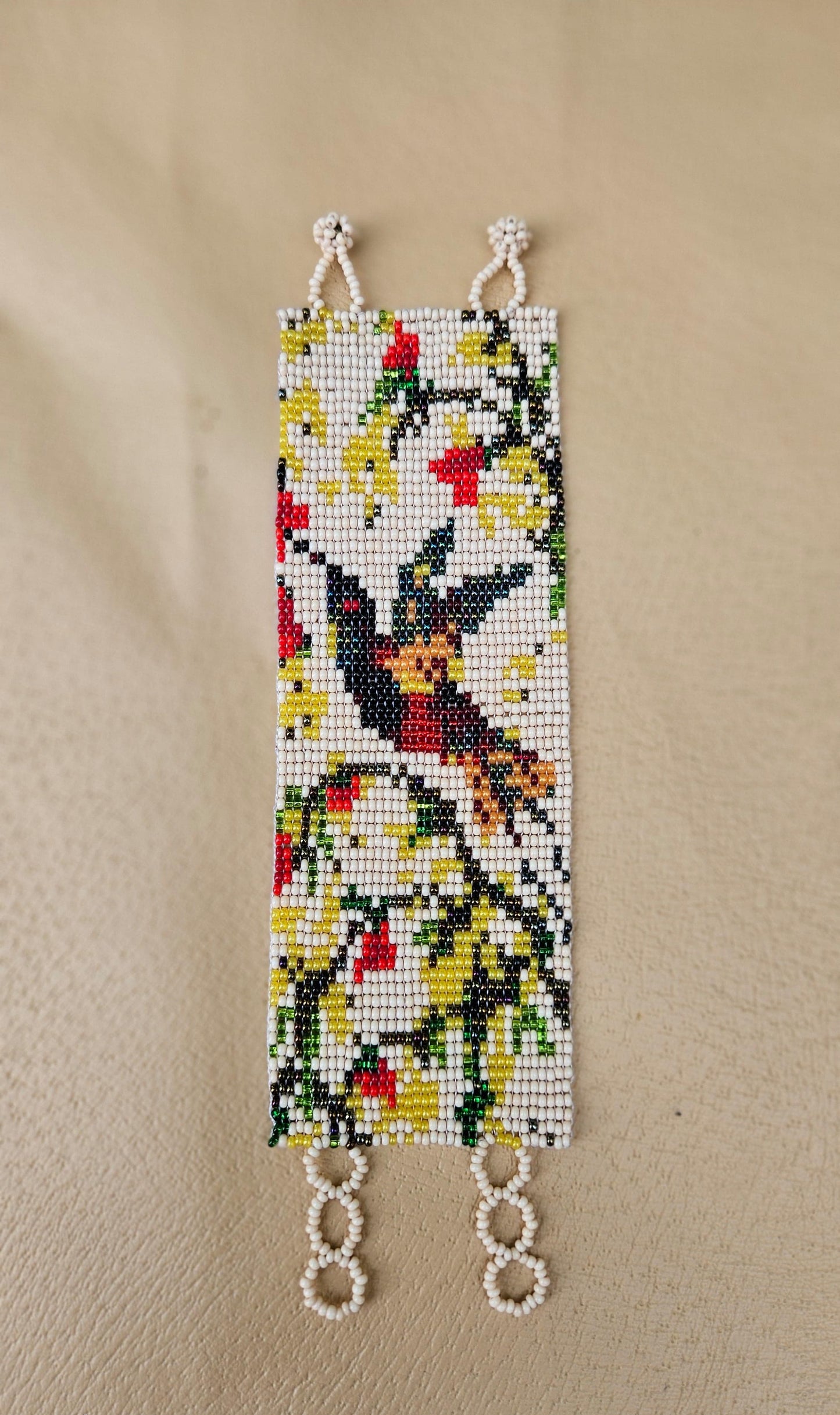 Earth Hummingbird Beaded Cuff