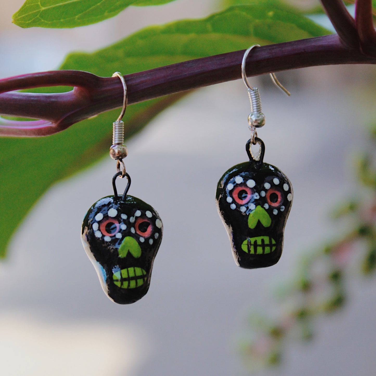 Skeleton Ceramic Earrings