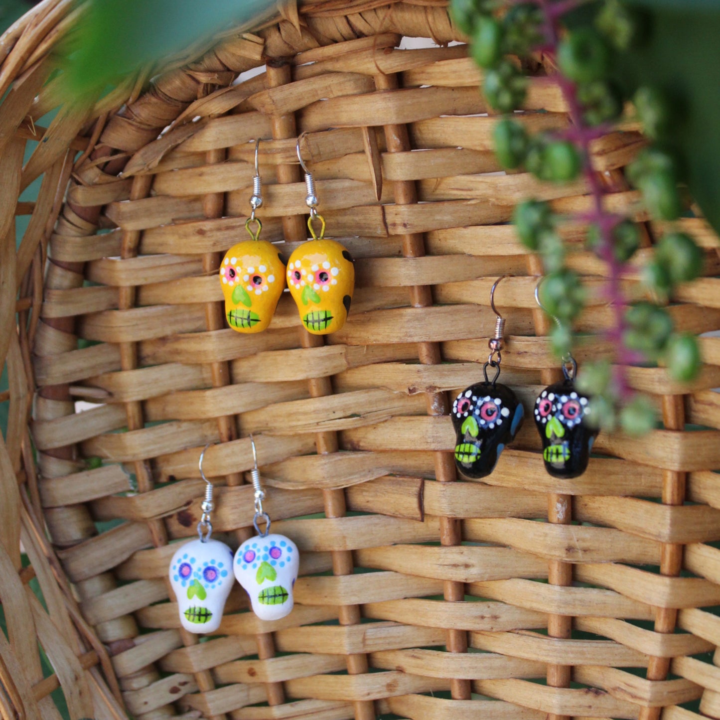 Skeleton Ceramic Earrings
