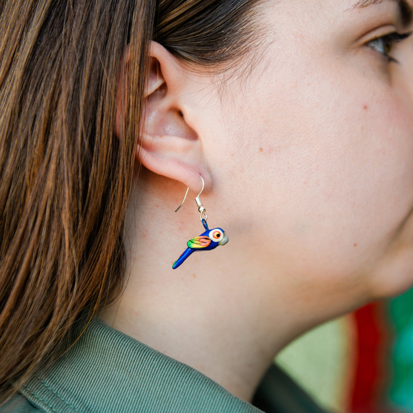 Parrot Ceramic Earrings