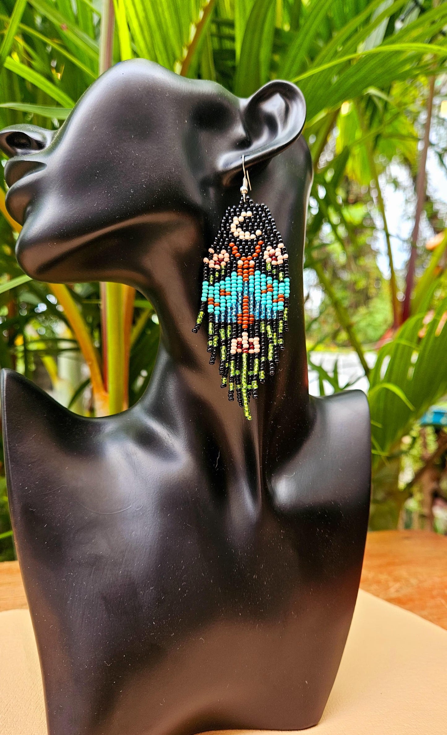 handmade fair trade guatemalan moth earrings beaded