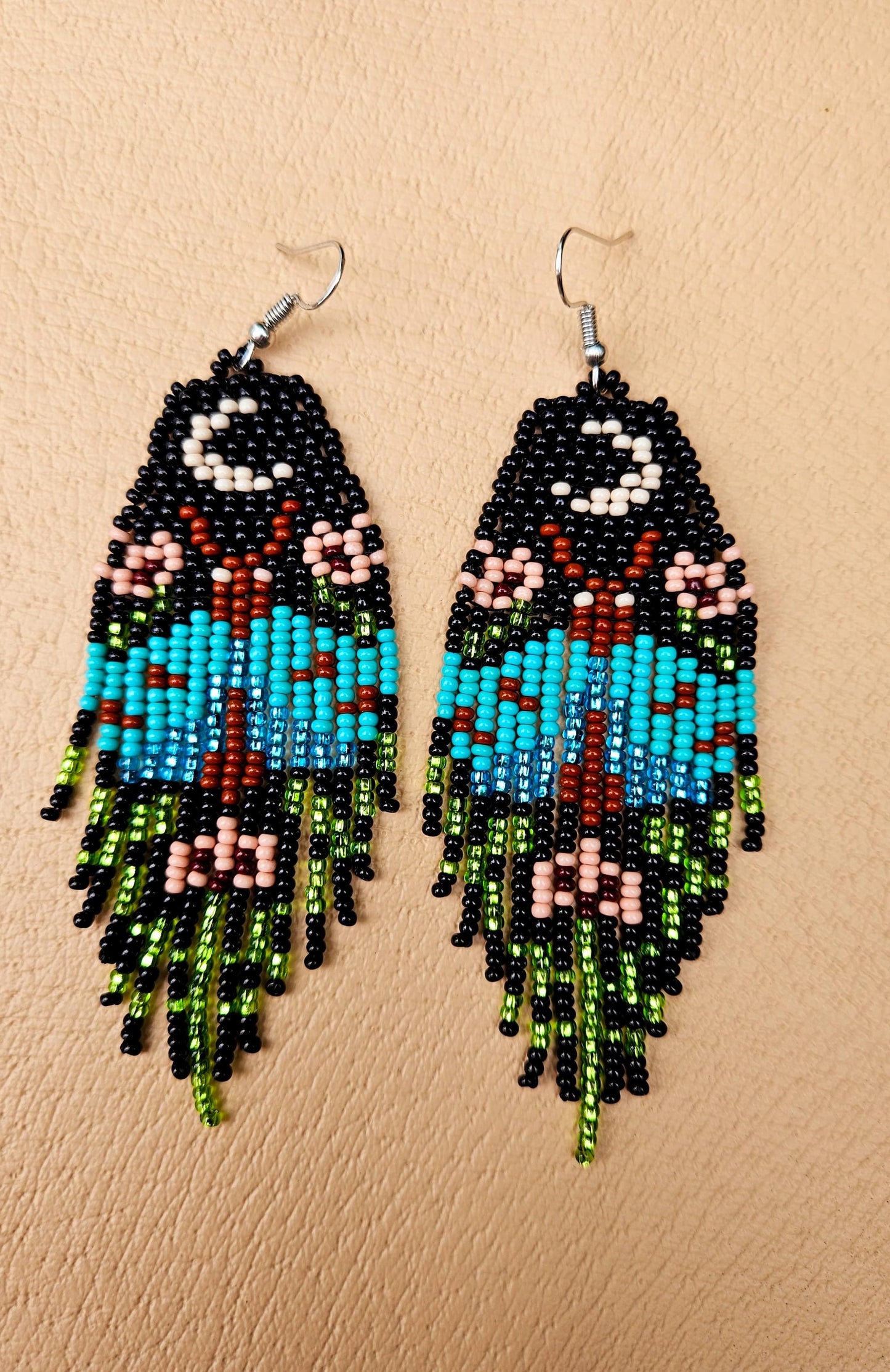 handmade fair trade guatemalan moth earrings beaded