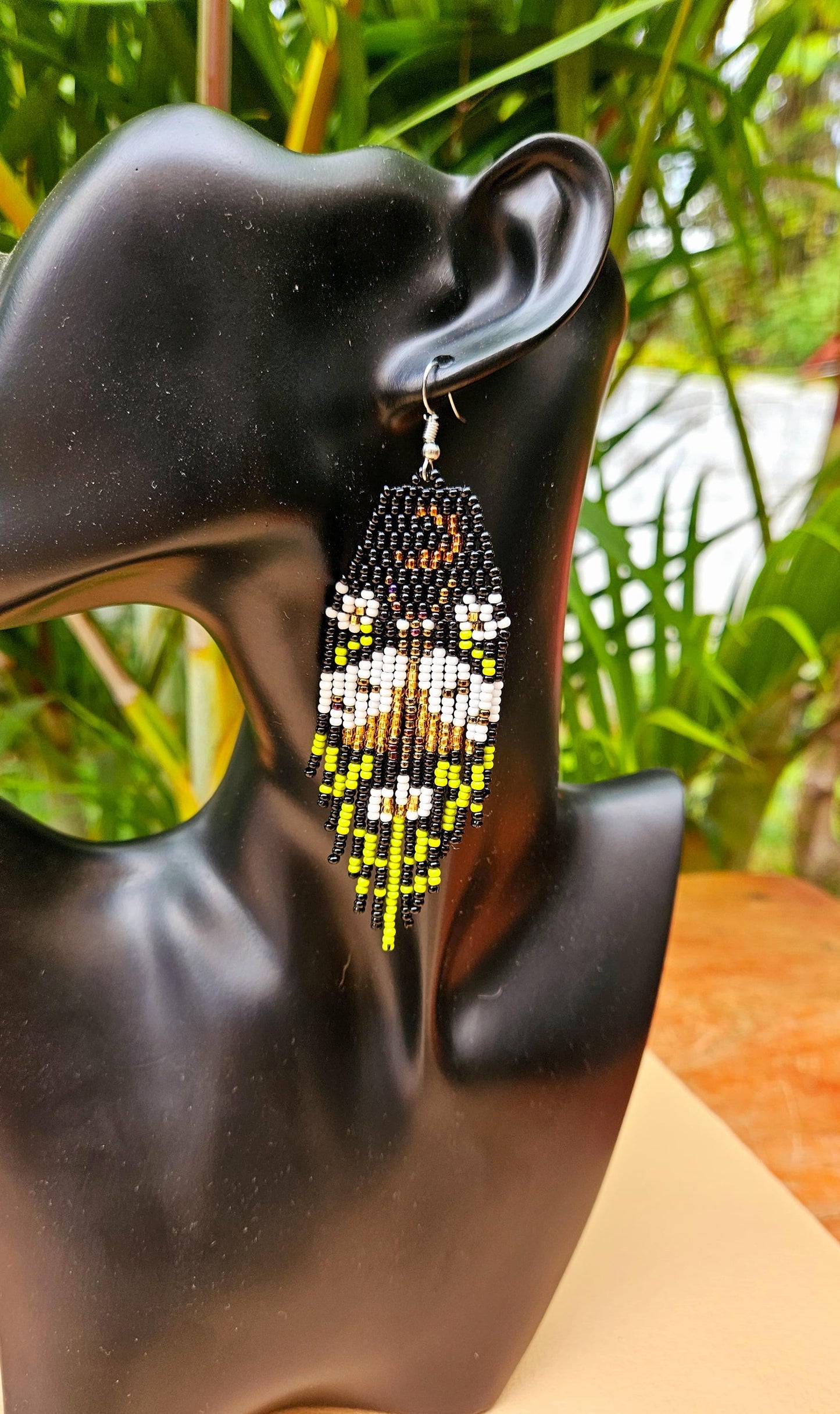 Gold Moonlight Moth Fringe Earrings