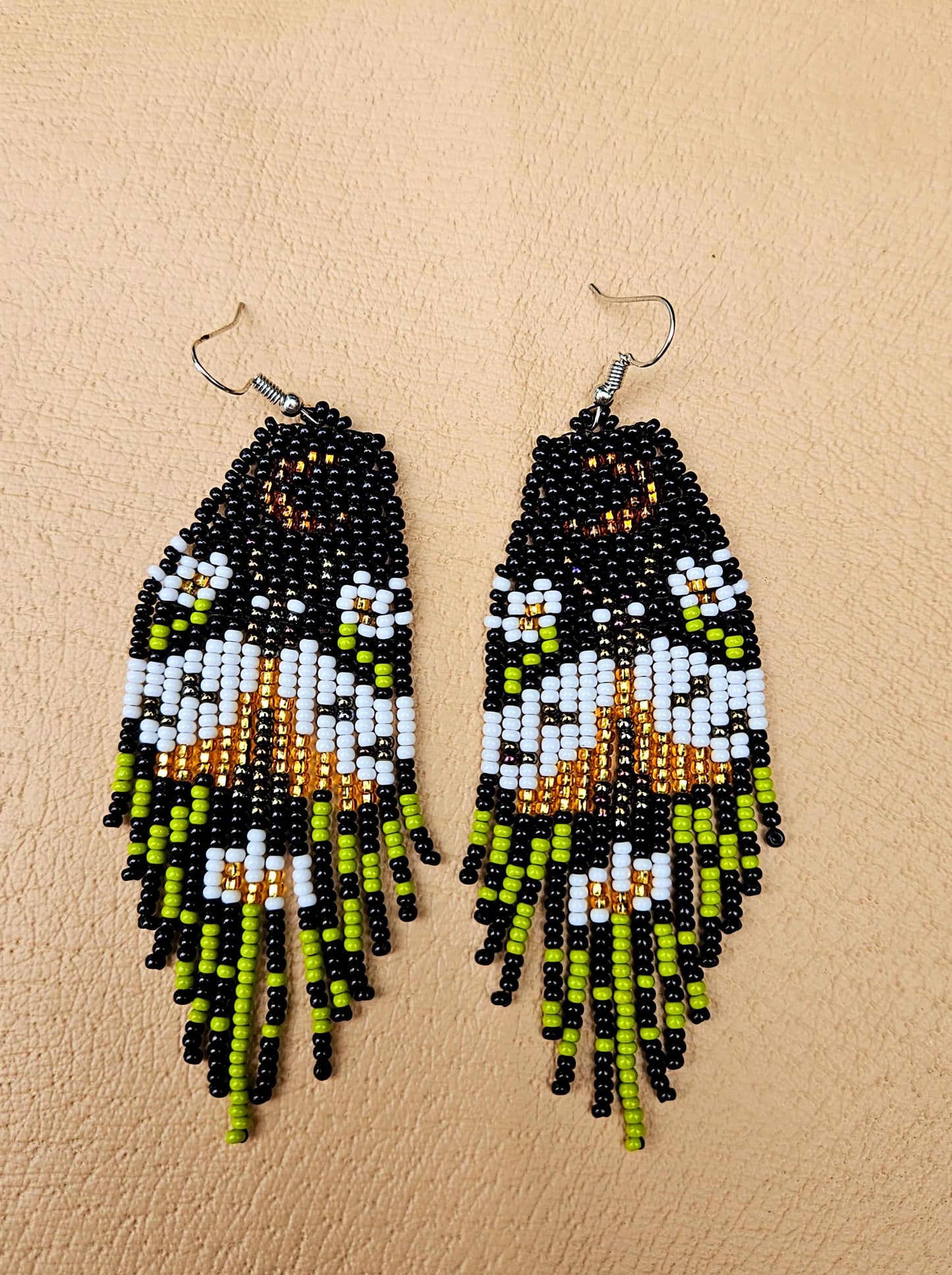 Gold Moonlight Moth Fringe Earrings