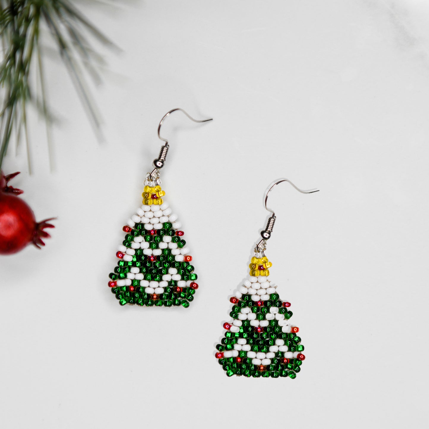 Tiny Tinsel Tree Earrings