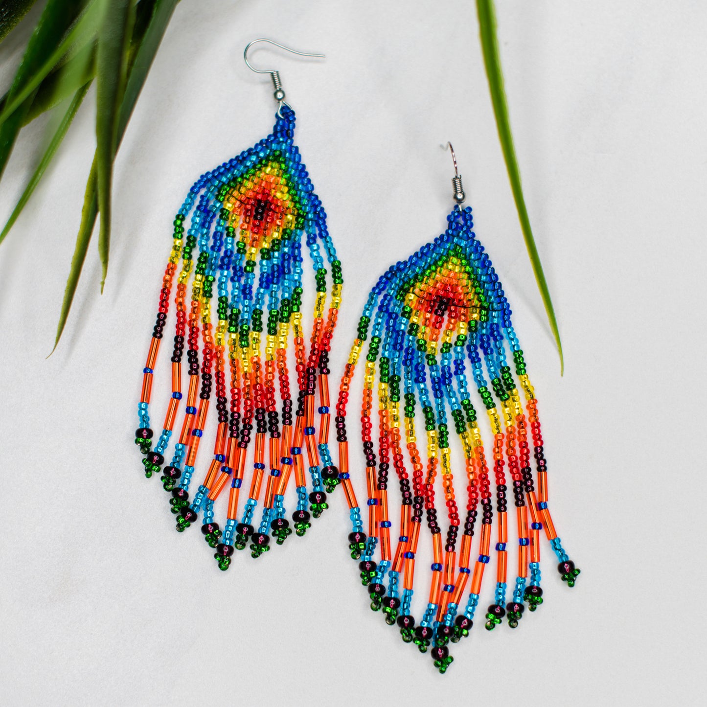 Rainbow XL Beaded Earring