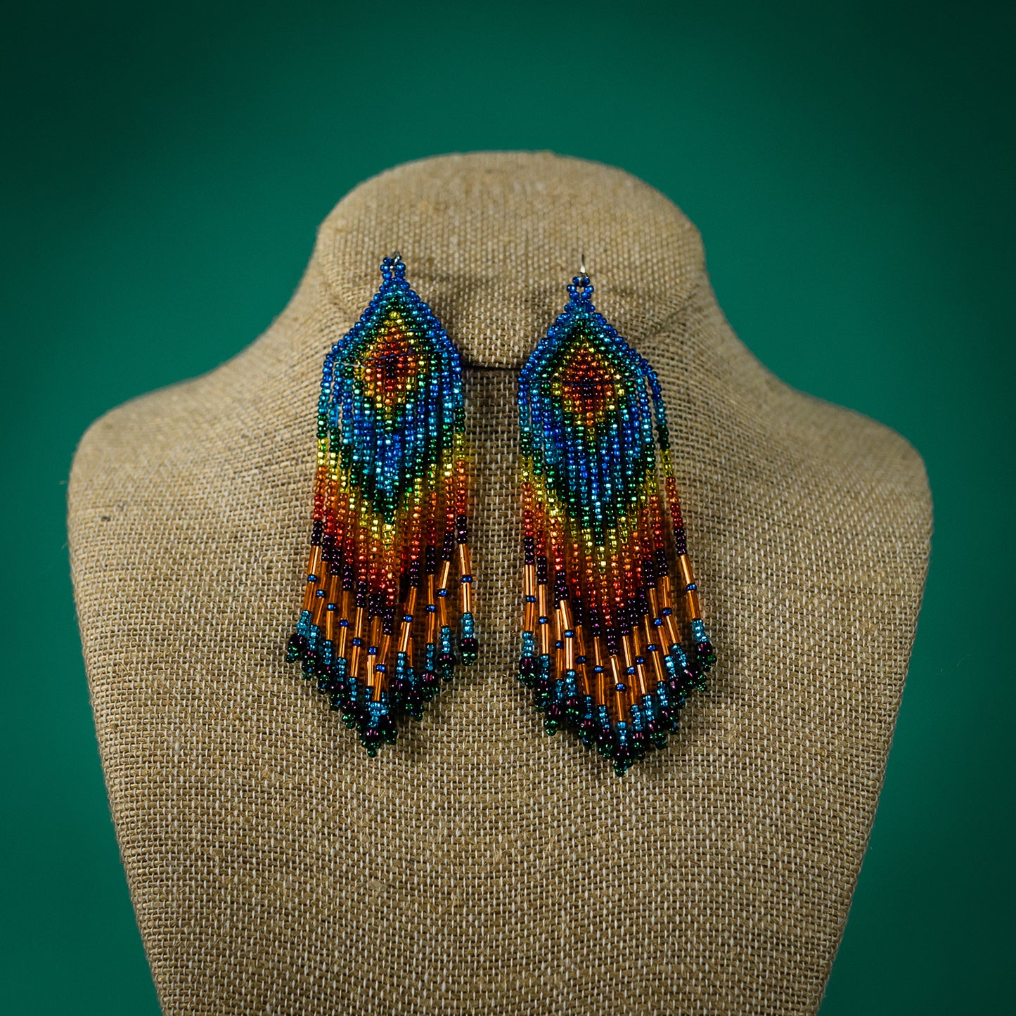 Rainbow XL Beaded Earring