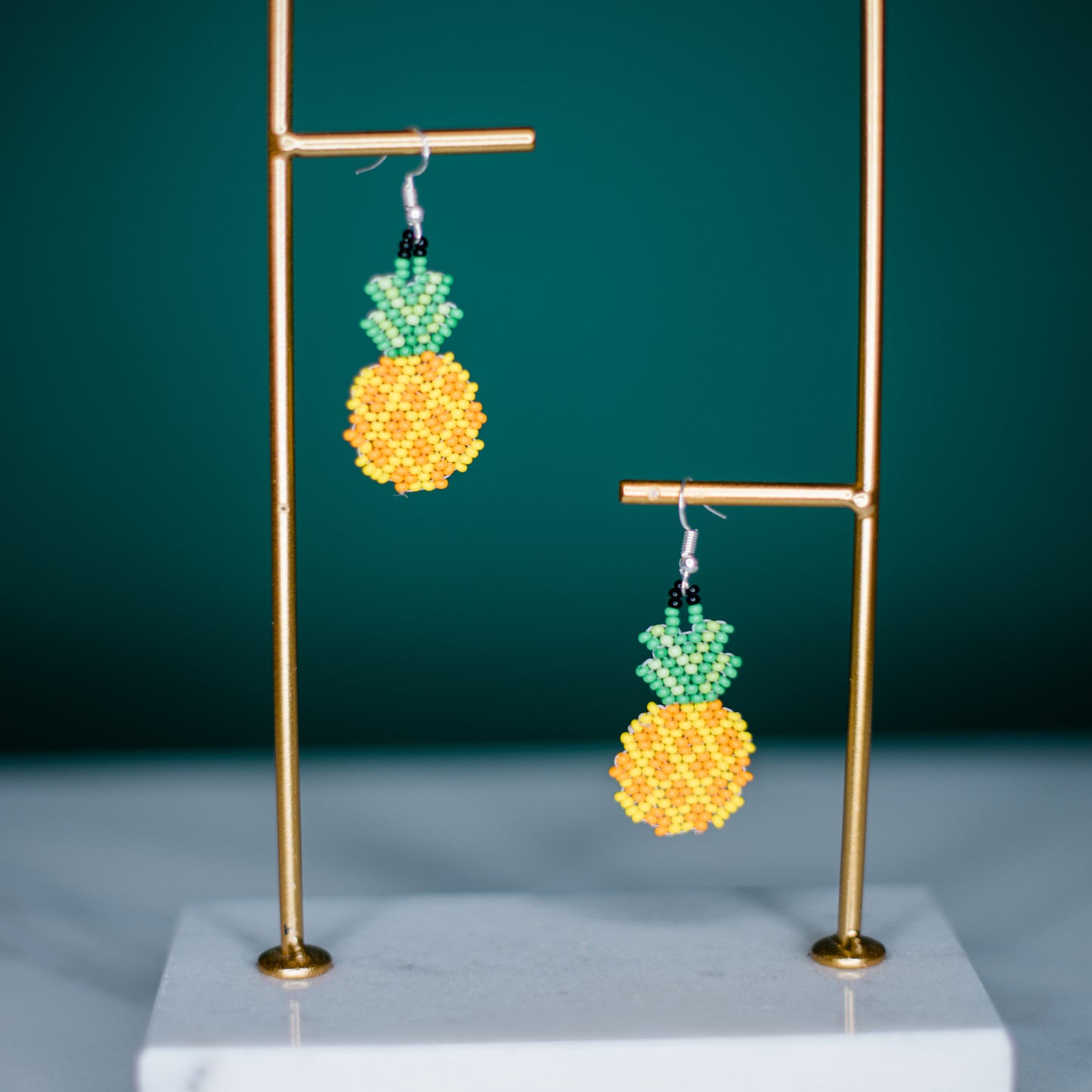 Pineapple earrings beaded fair trade accessory handmade