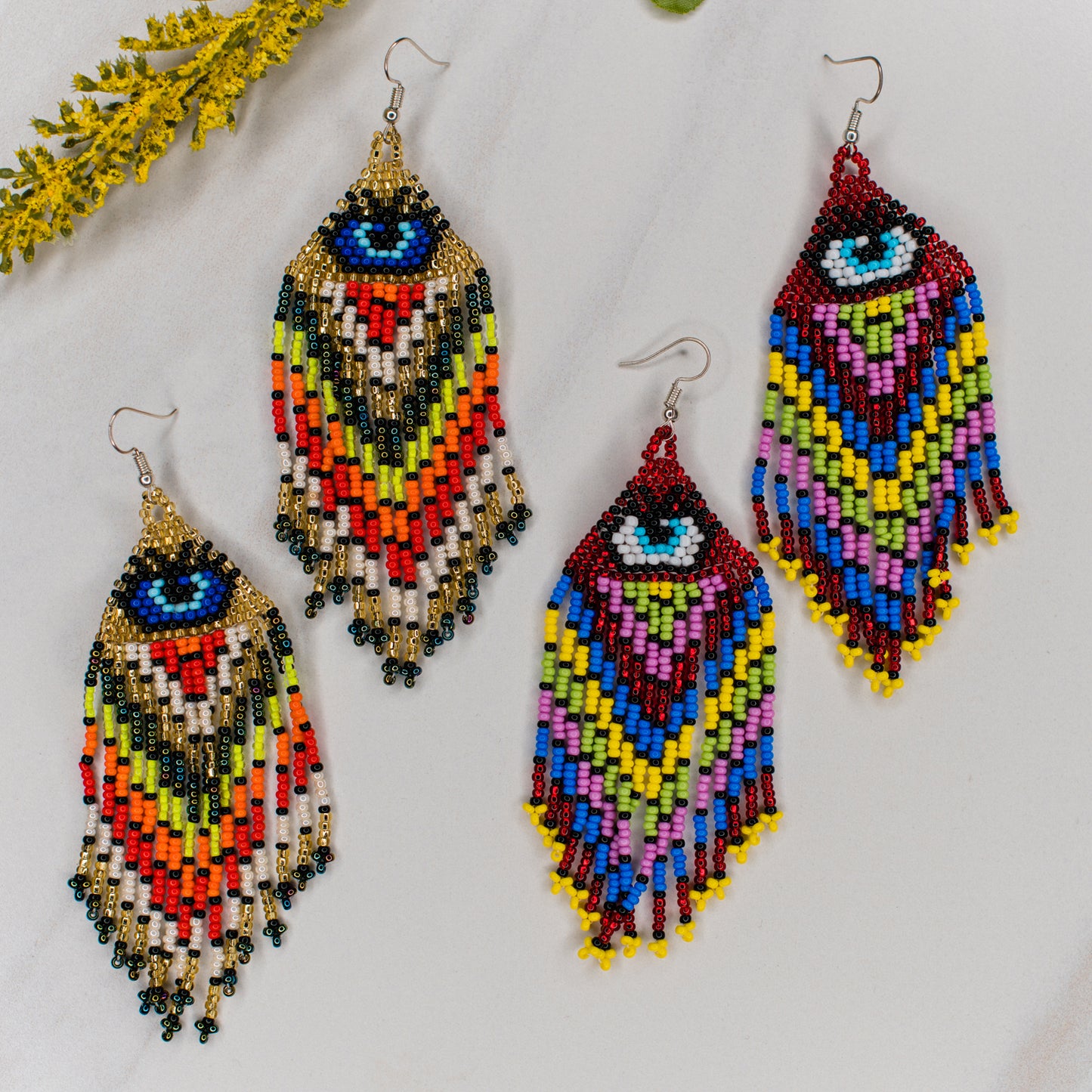 Evil Eye Fringe Earrings