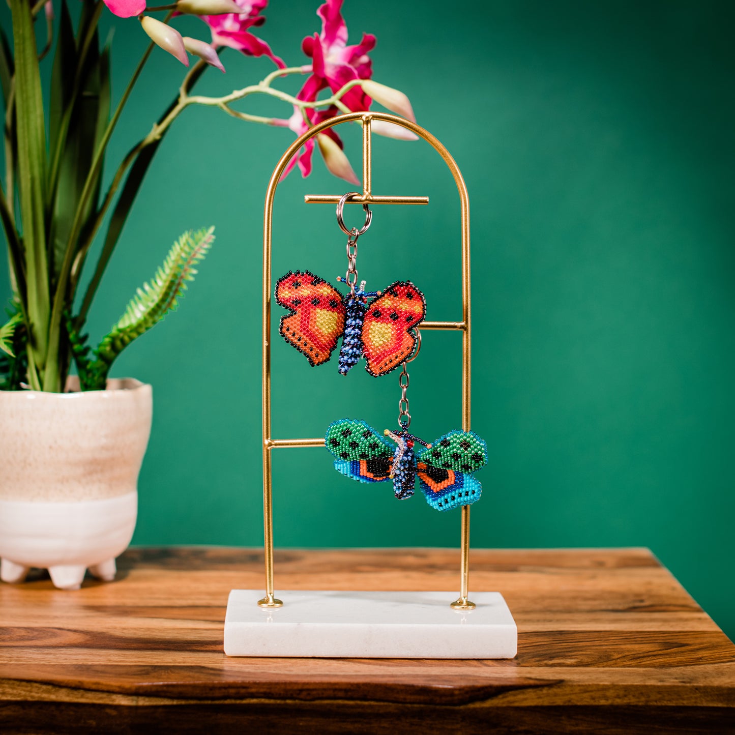 Butterfly Beaded Keychains