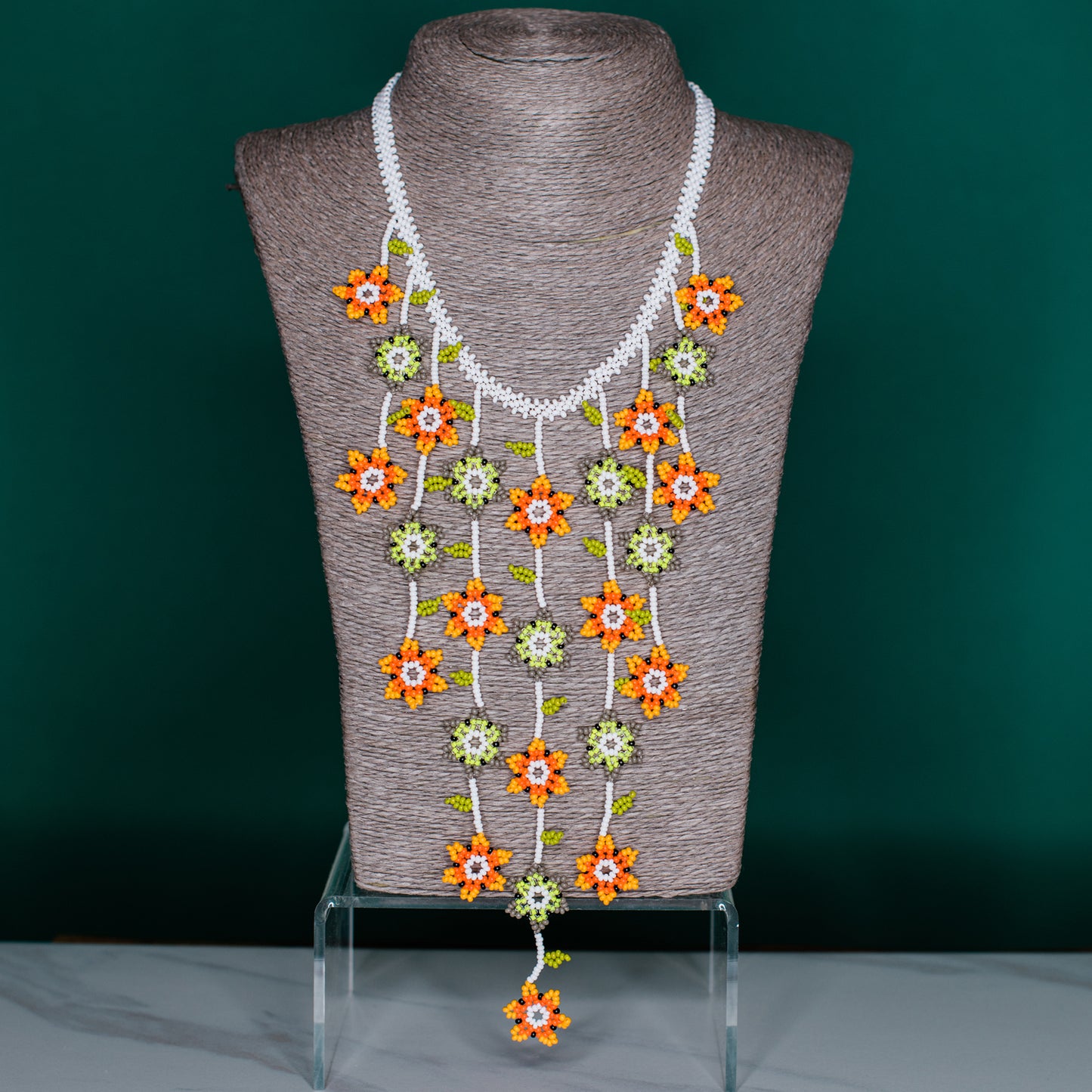 Spring Daisy Waterfall Necklace Set