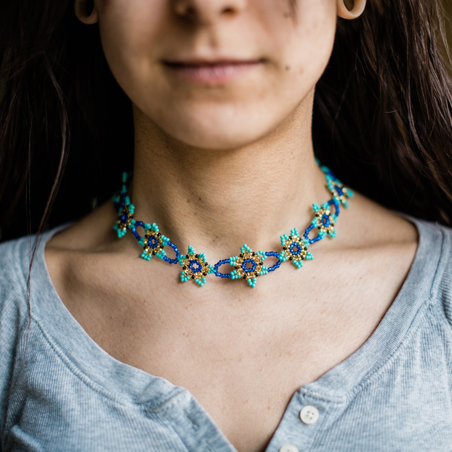 Daisy Chain Necklace and Earring (Closeout)