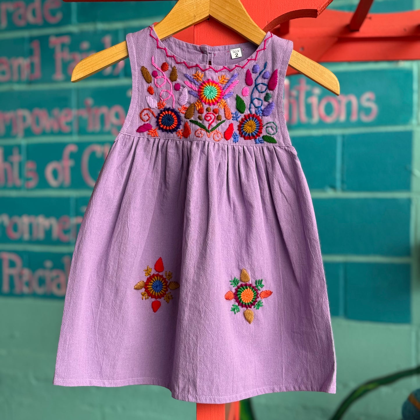 Lilac Girl's Embroidered Sleeveless Dress