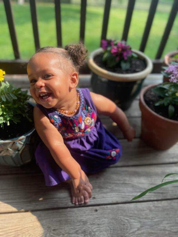 Purple Girl's Embroidered Sleeveless Dress