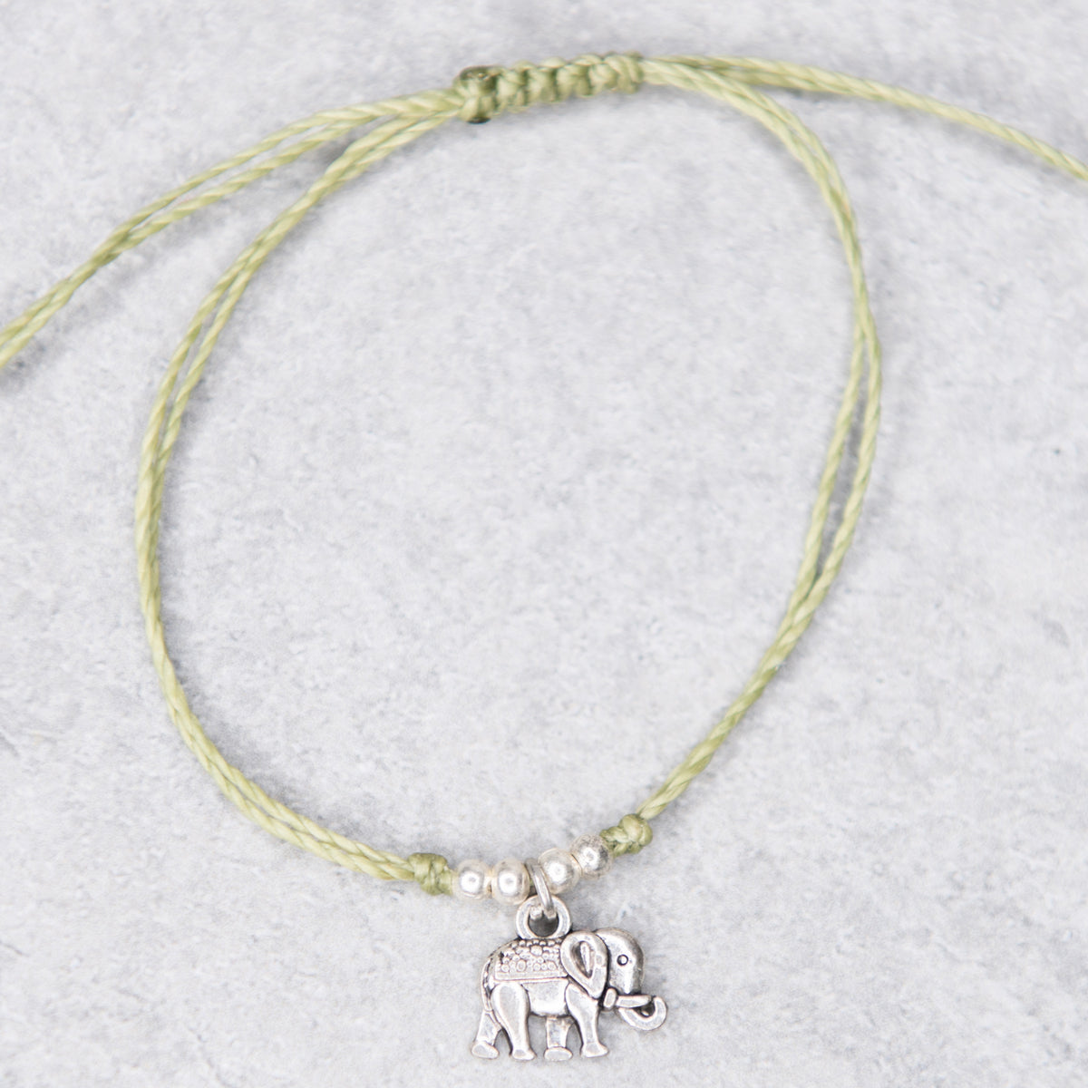 Elephant String Charm Bracelet