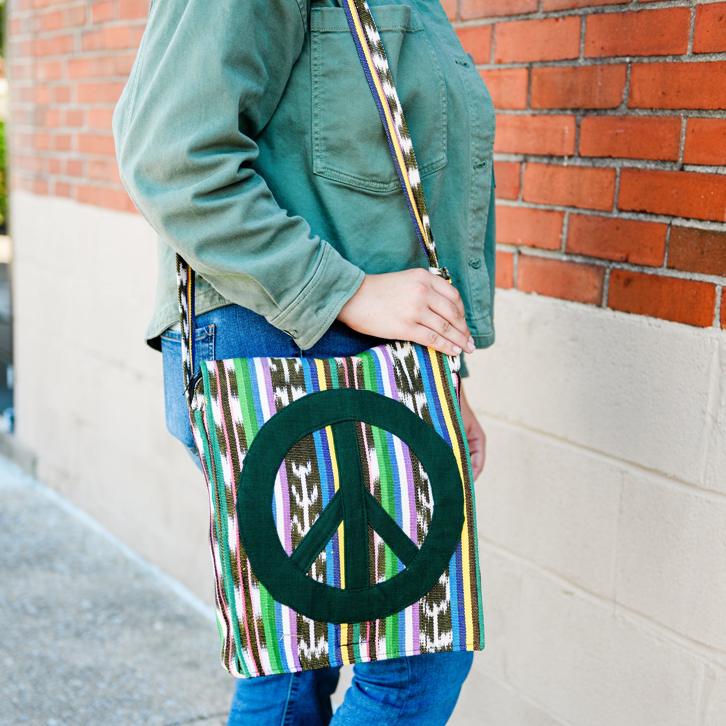 Ikat Peace Messenger Bag