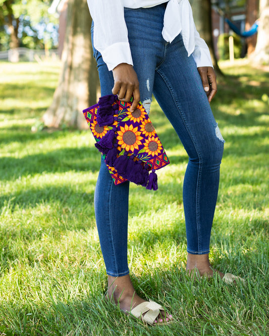 Sunflower Tassel Fiesta Clutch