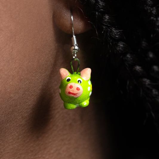 Pig Ceramic Earrings