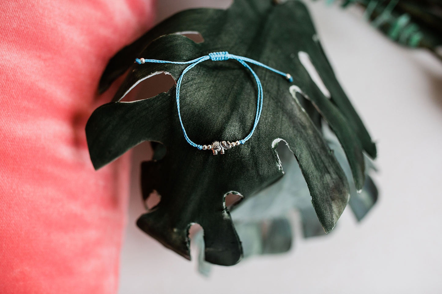 Elephant String Charm Bracelet