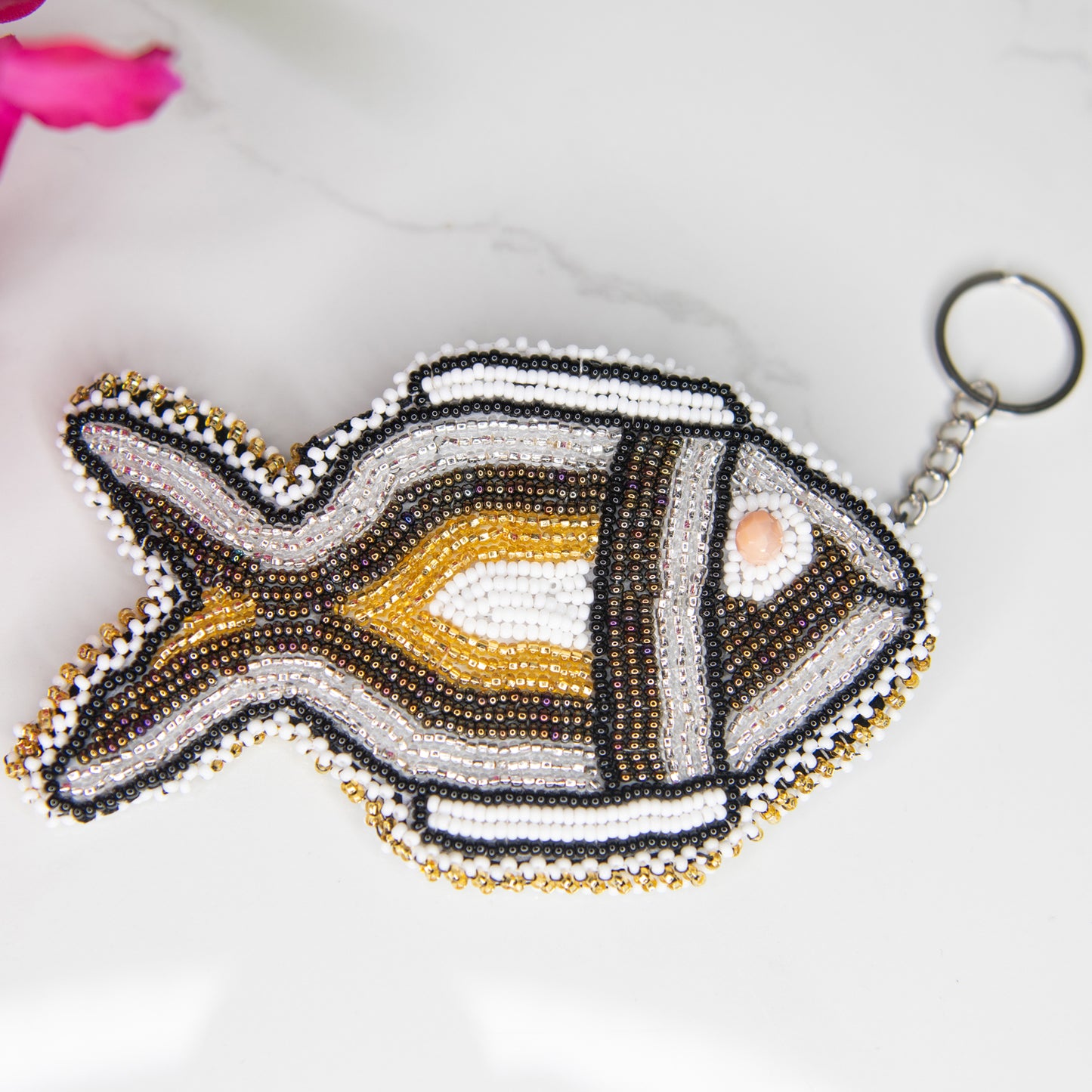 Fish Beaded Coin Bag