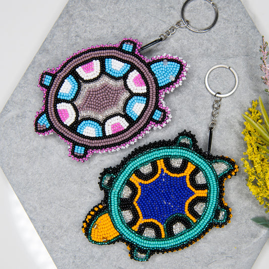 Turtle Beaded Coin Bag