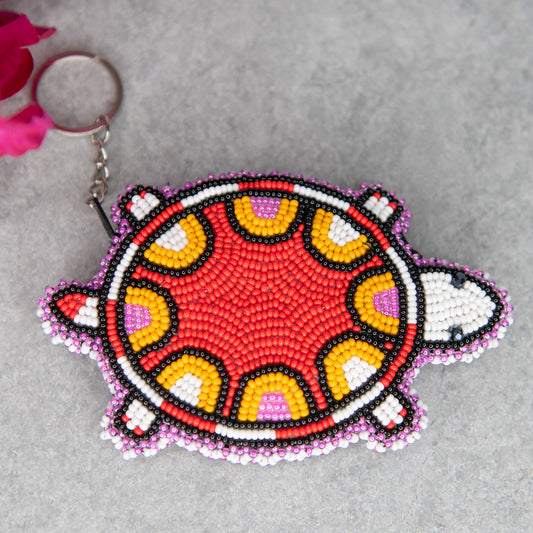 Turtle Beaded Coin Bag