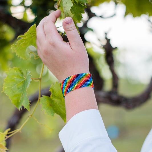 Med Rainbow Friendship Beaded Bracelet