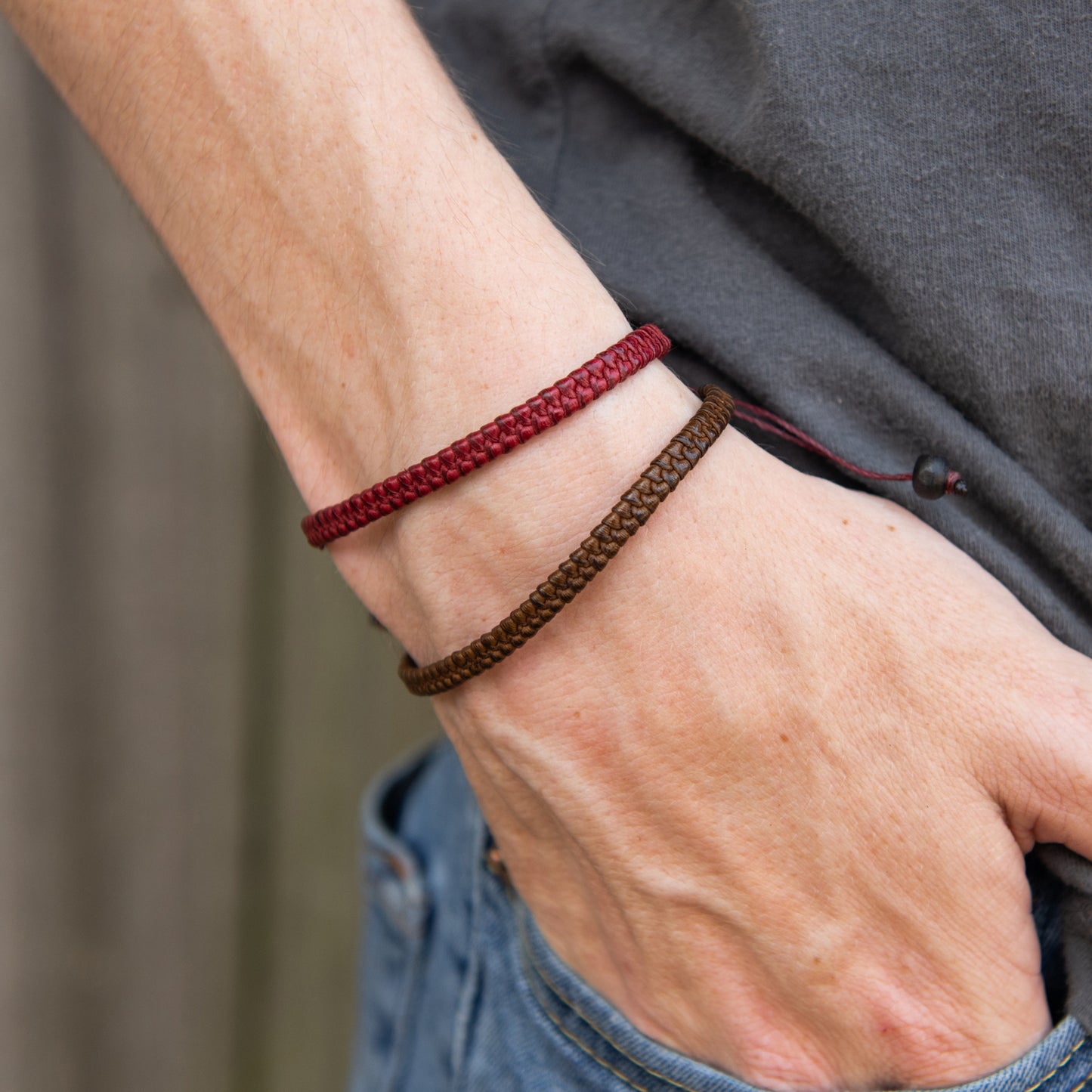 Small Braided Leather Bracelets
