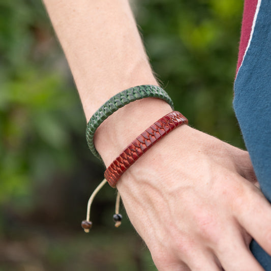Large Braided Leather Bracelets