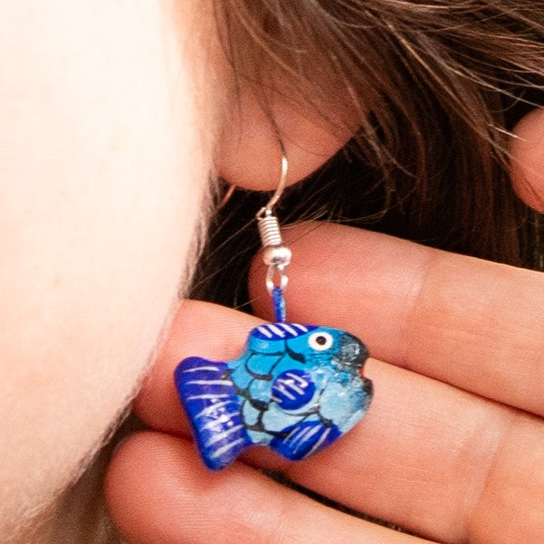 Puffy Fish Ceramic Earrings