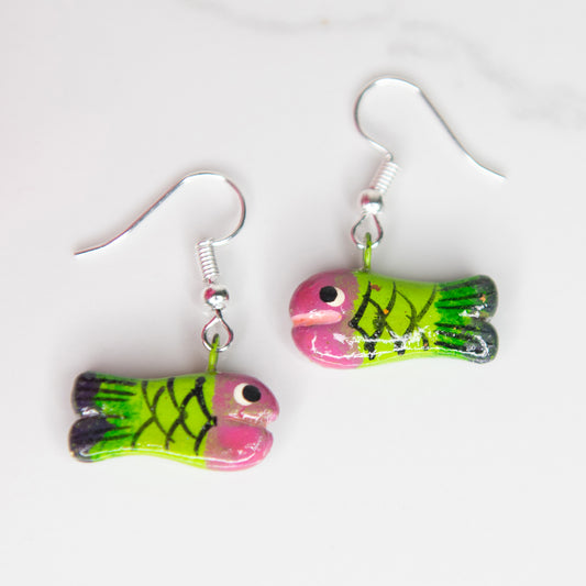 Flat Fish Ceramic Earrings