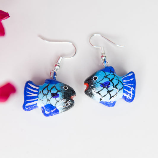 Puffy Fish Ceramic Earrings