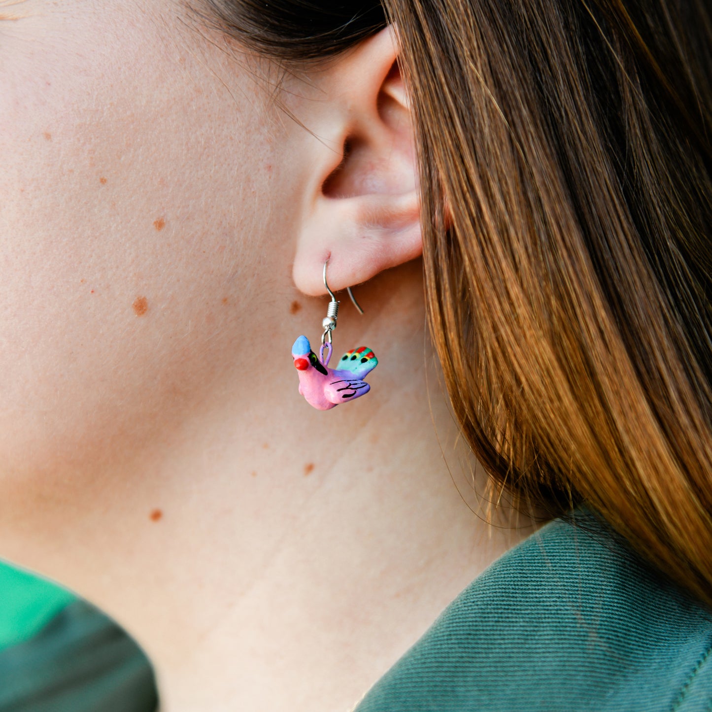 Peacock Ceramic Earrings