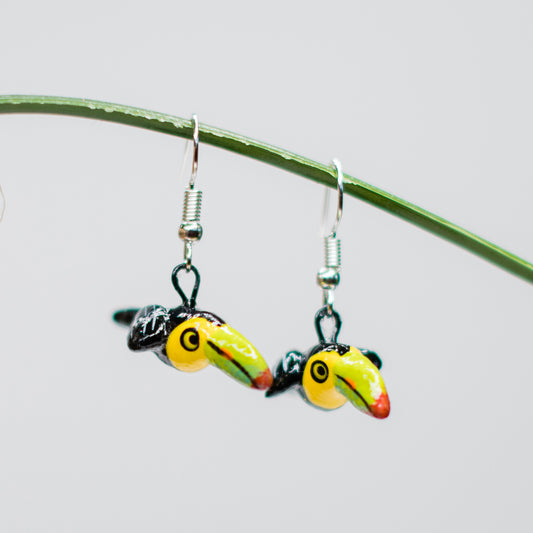 Toucan Ceramic earring fair trade handmade ethical jewelry guatemalan