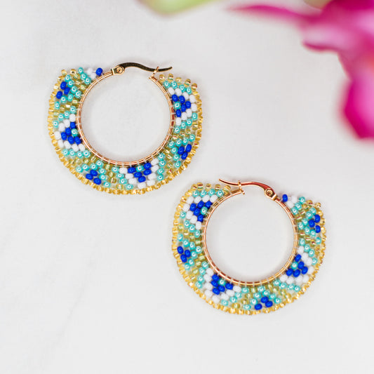 Blues Fiesta Round Earrings