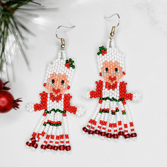 Mrs. Claus Fringe Earrings