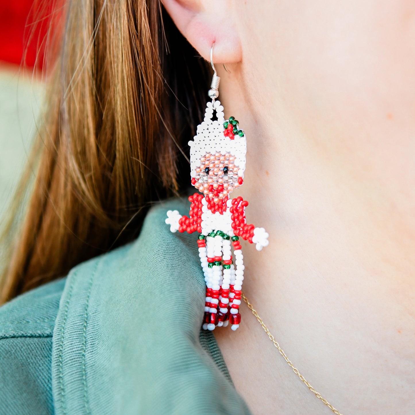 Mrs. Claus Fringe Earrings