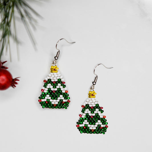 Tiny Tinsel Tree Earrings