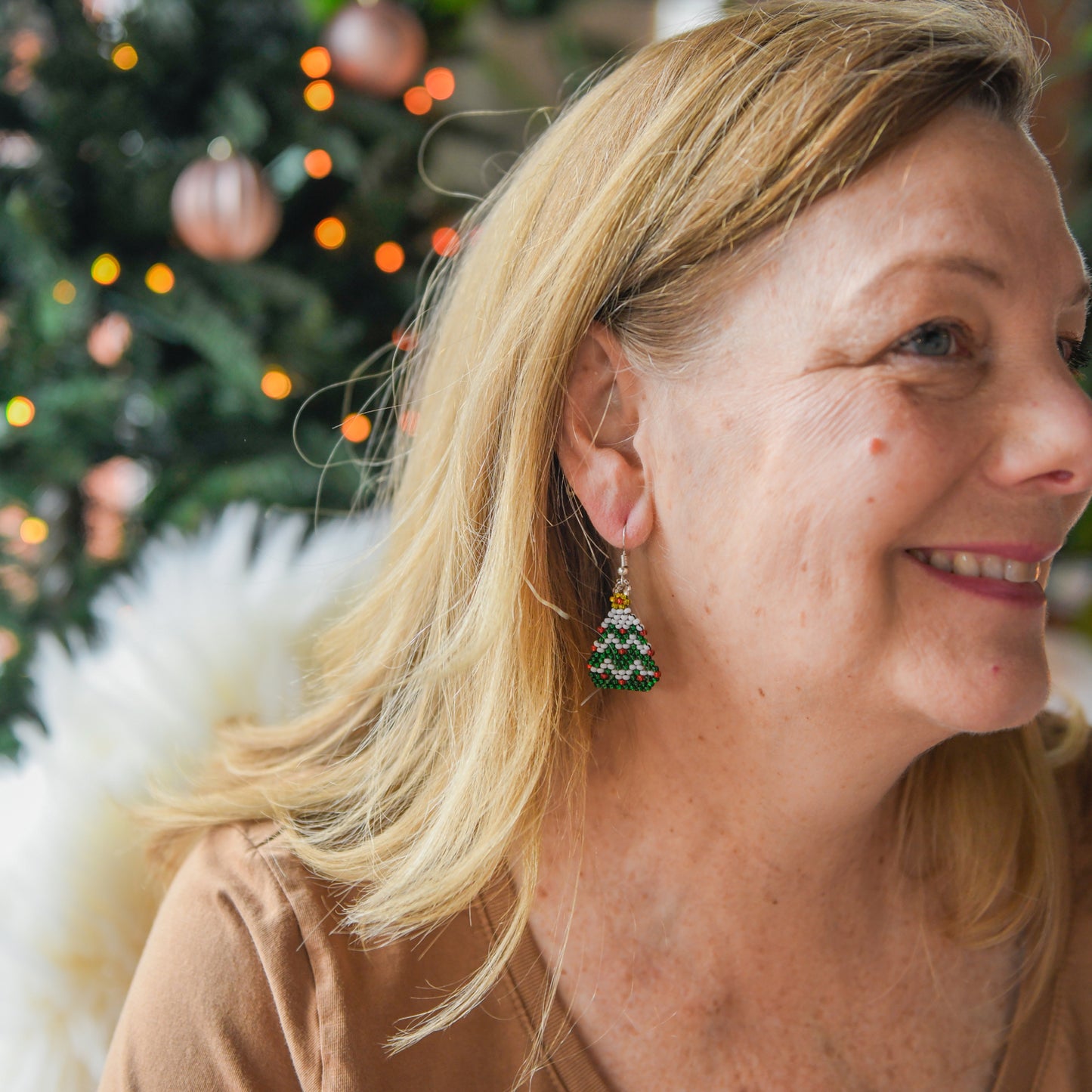 Tiny Tinsel Tree Earrings