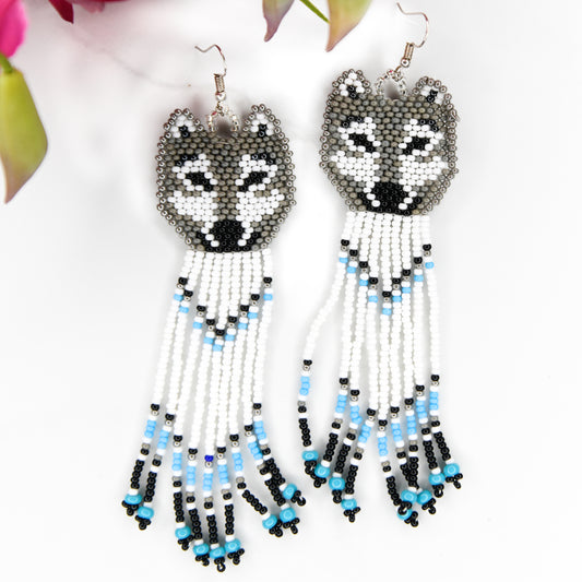 Wolf Beaded Earrings