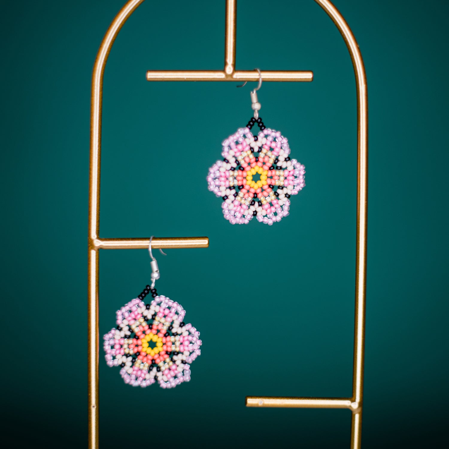 Daisy Earrings Beaded Flower Accessories Ethical Jewelry Fair Trade Handmade Guatemalan 