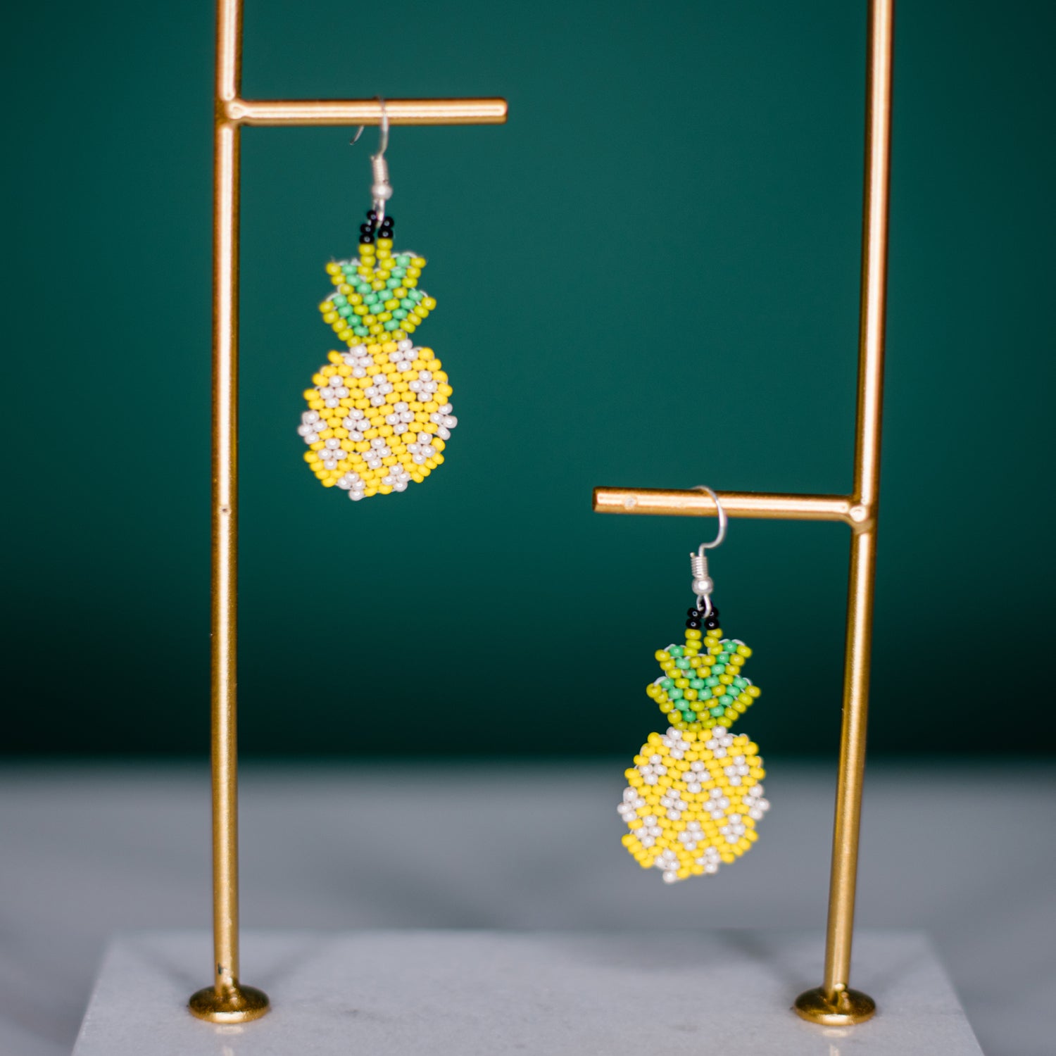 Pineapple earrings beaded fair trade accessory handmade 
