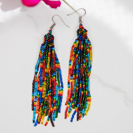 Rainbow Tassel Earrings