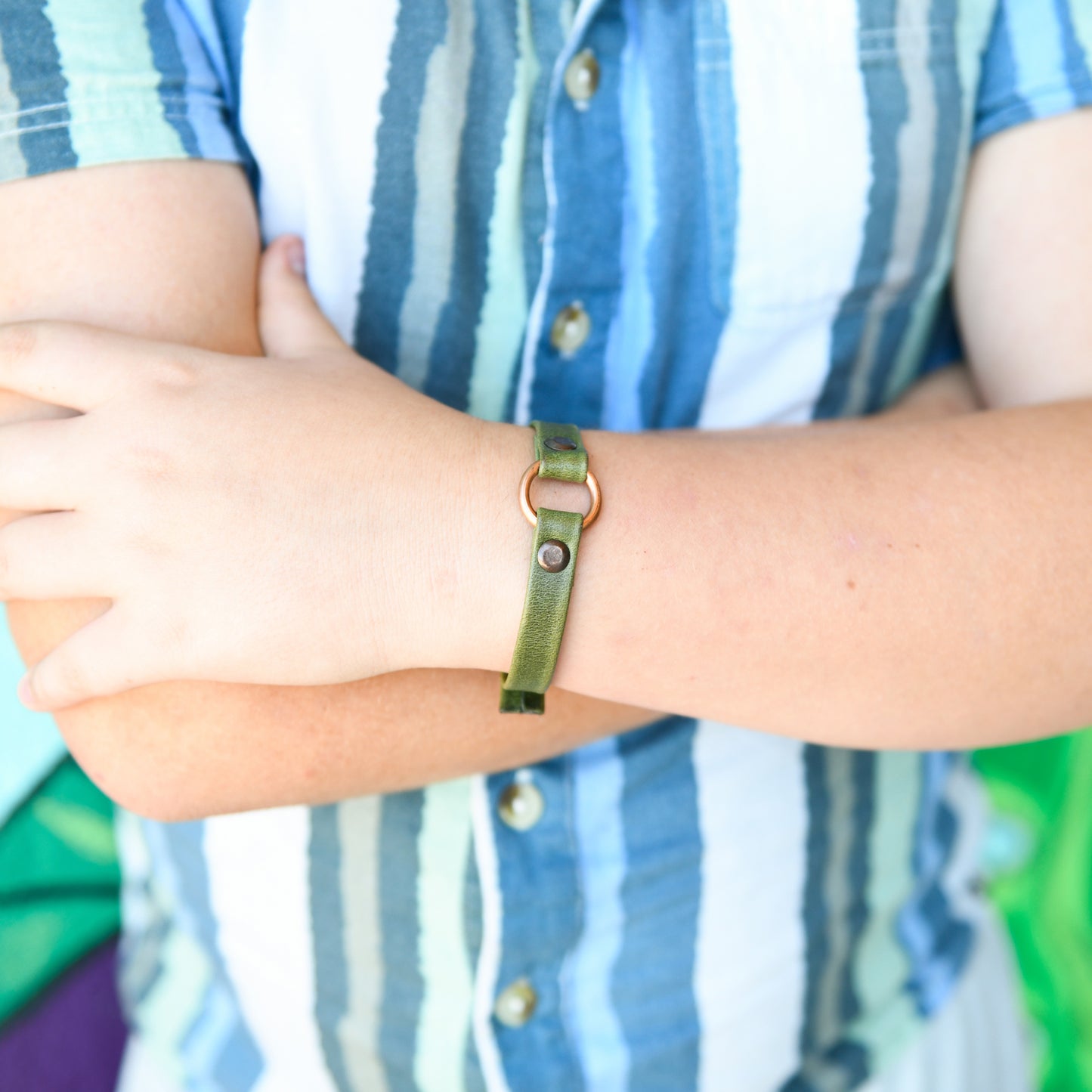 Copper Bridle Leather Bracelet