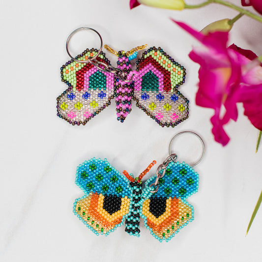 Butterfly Beaded Keychains